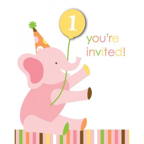 1st Birthday Girl Birthday Invite