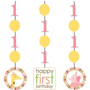 1st Birthday Girl Hanging Cut Outs