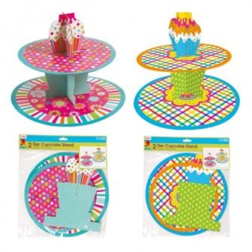 2 Tier Printed Cupcake Stand