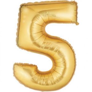 32" Foil Balloon-Number 5-Gold