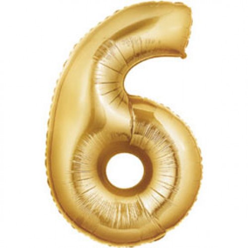 32" Foil Balloon-Number 6-Gold