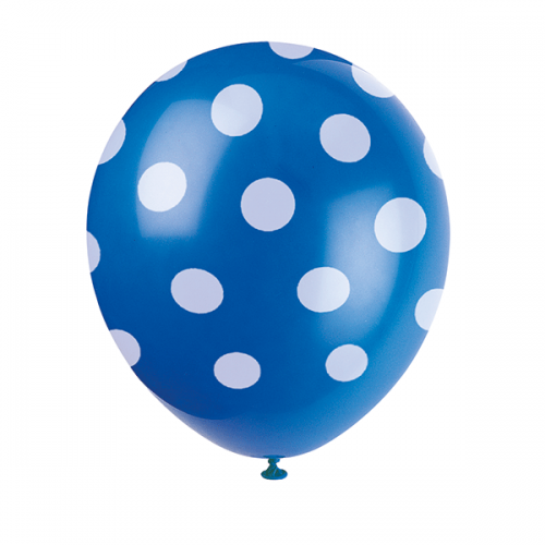 Blue With White Polka Dot Latex Balloon