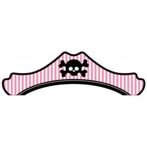 Girl Paper Pirate Hats pink stripped