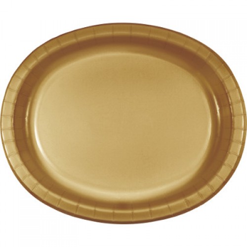 Gold Oval Shaped Premium Paper Plate