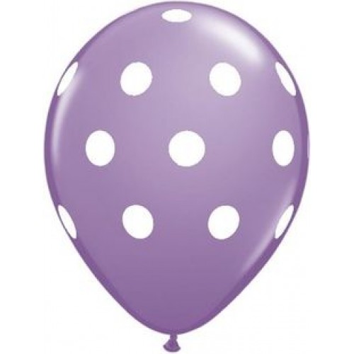 Lilac with White Polkadot Latex Balloon