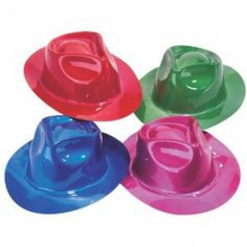 PVC Plastic Laser Gentry Hats - Assorted Colours