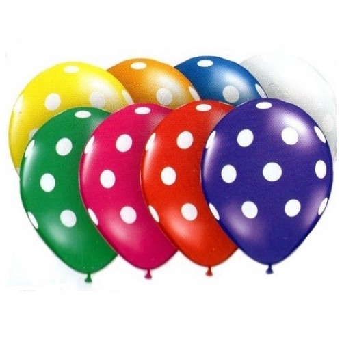 Polka dot mixed colour balloons