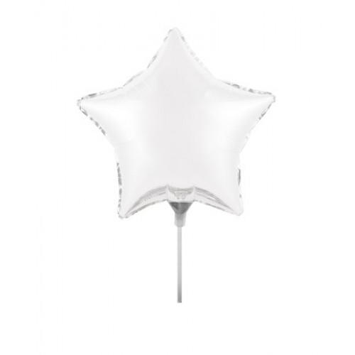 Star Air Filled Balloons White 6 inches