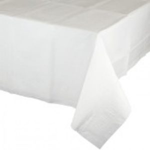 WHITE LINED TABLECOVER