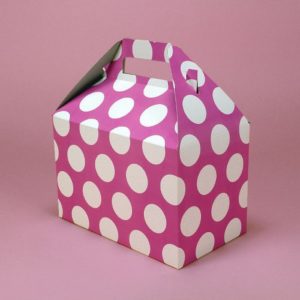 White dot on Pink Favour box